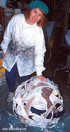 Emily with early version of BraBall: 672 bras