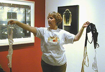 Emily building chains of bras